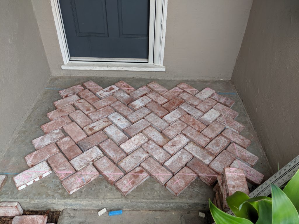 diy makeover your front porch entryway on a budget; brick prep
