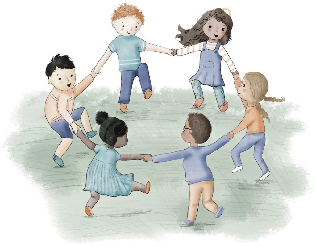 Illustration of children in a circle
